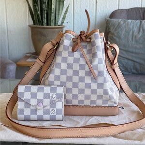Louis Vuitton Noé BB Checkered Leather Bucket Bag & NIB LV Victorine Wallet